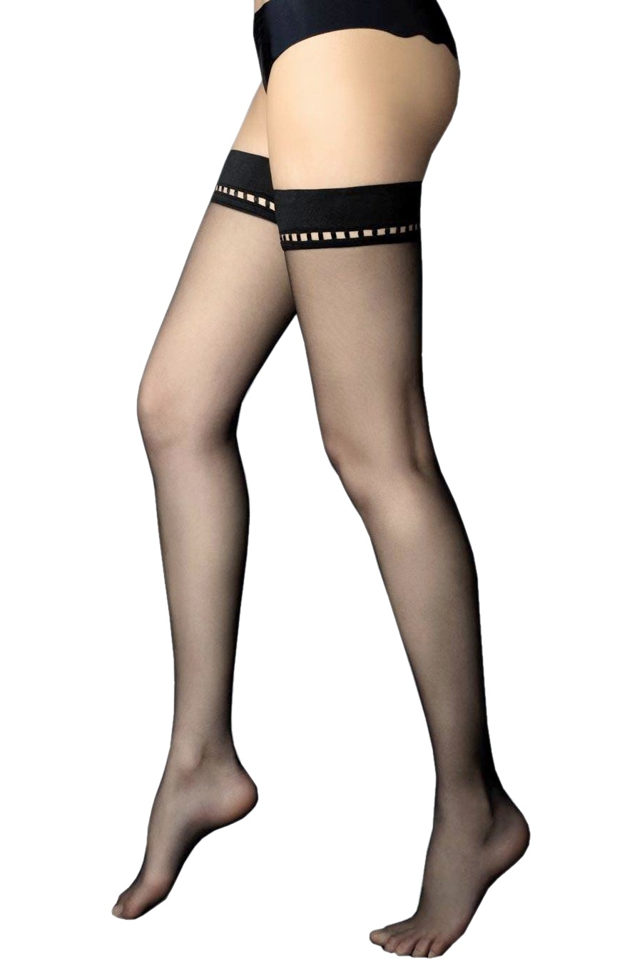 Bas Autofixant Fiore - Nylon Voile Dentelle - Taille T2 - Neuf Avec étiquettes