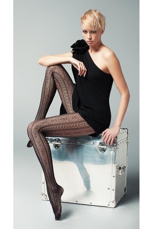 Collants Résille Femme VENEZIANA NUOVA RETE - Bas Résille Italien Classique Cabaret - Gousset Coton, Confortable Et Élégant