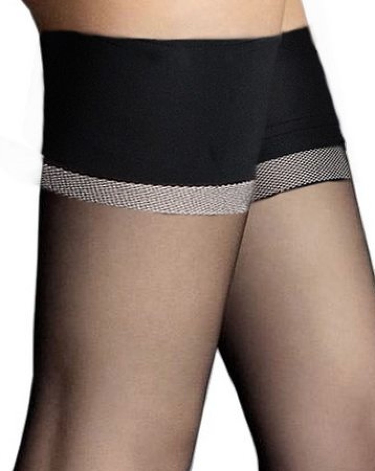 Fiore SPARKLING Bas Auto-fixants Femme 20 Deniers - Dentelle Florale, Double Silicone - Beige, Taille S