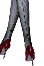 Adora - Collant Résille Noir avec Couture arrière - Knittex