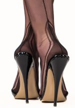 Manhattan Heel - Bas Couture Nylon Noir Grande Taille - Gio
