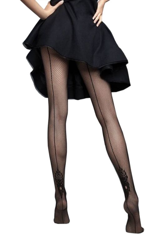 Tiffany - Collant Résille noir à couture arrière - Veneziana